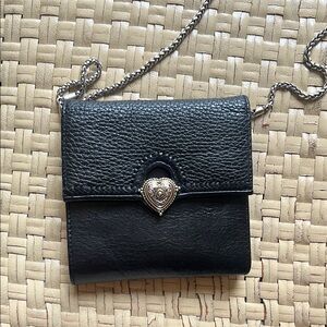 BRIGHTON Black Leather Chain Wallet PURSE